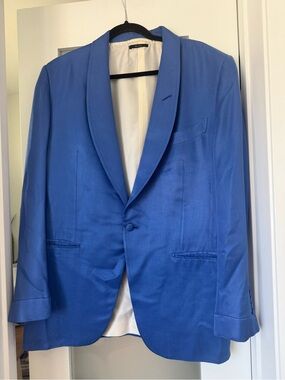 Tom Ford Royal Blue Shawl Collar Tuxedo Jacket